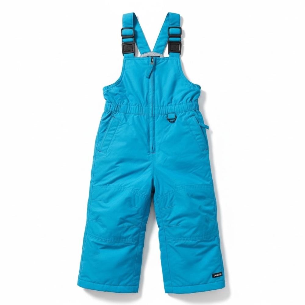 Lands’ End Toddler Snow Bib Overalls Insulated Ski Pants Winter Outdoor Blue 2T